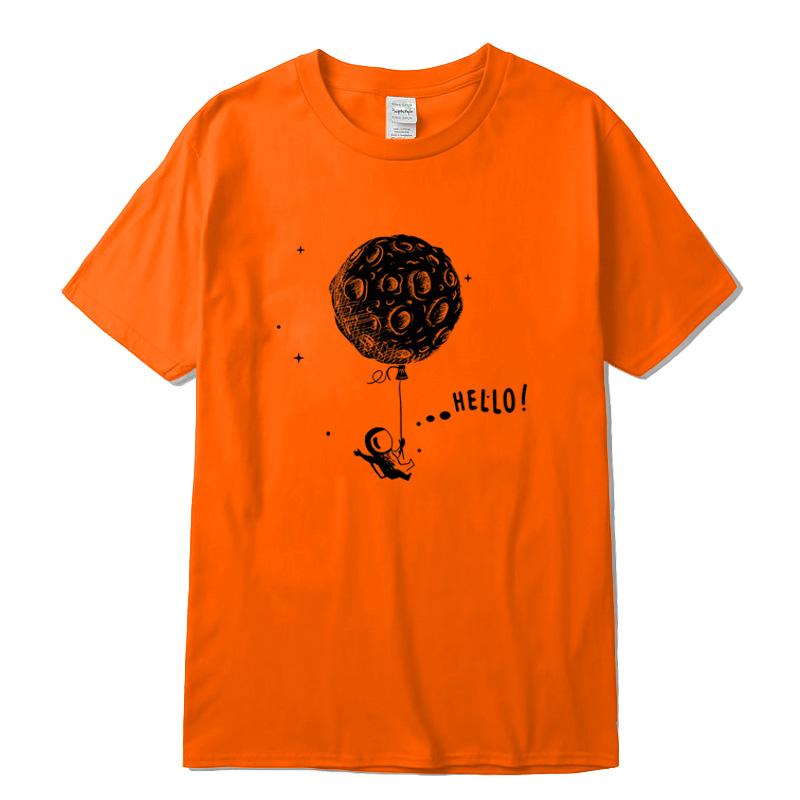 Men Tshirt 100 Cotton Short Sleeve Interesting Space Flight Design Print Men Tshirt Casual O Neck