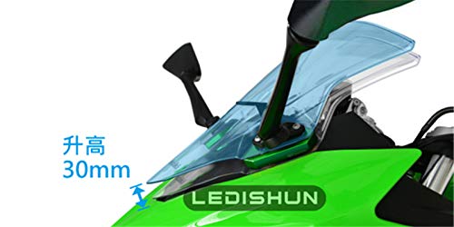LEDISHUN Screen Risers, Windscreen, Windshield Risers for Kawasaki Ninja 400/250 (2018-2022) (Black)