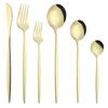 6 шт./компл., золотой набор столовых приборов, зеркало, столовые приборы из нержавеющей стали, столовые приборы, нож, десертная вилка, кофейная ложка, набор столовых приборов, столовое серебро