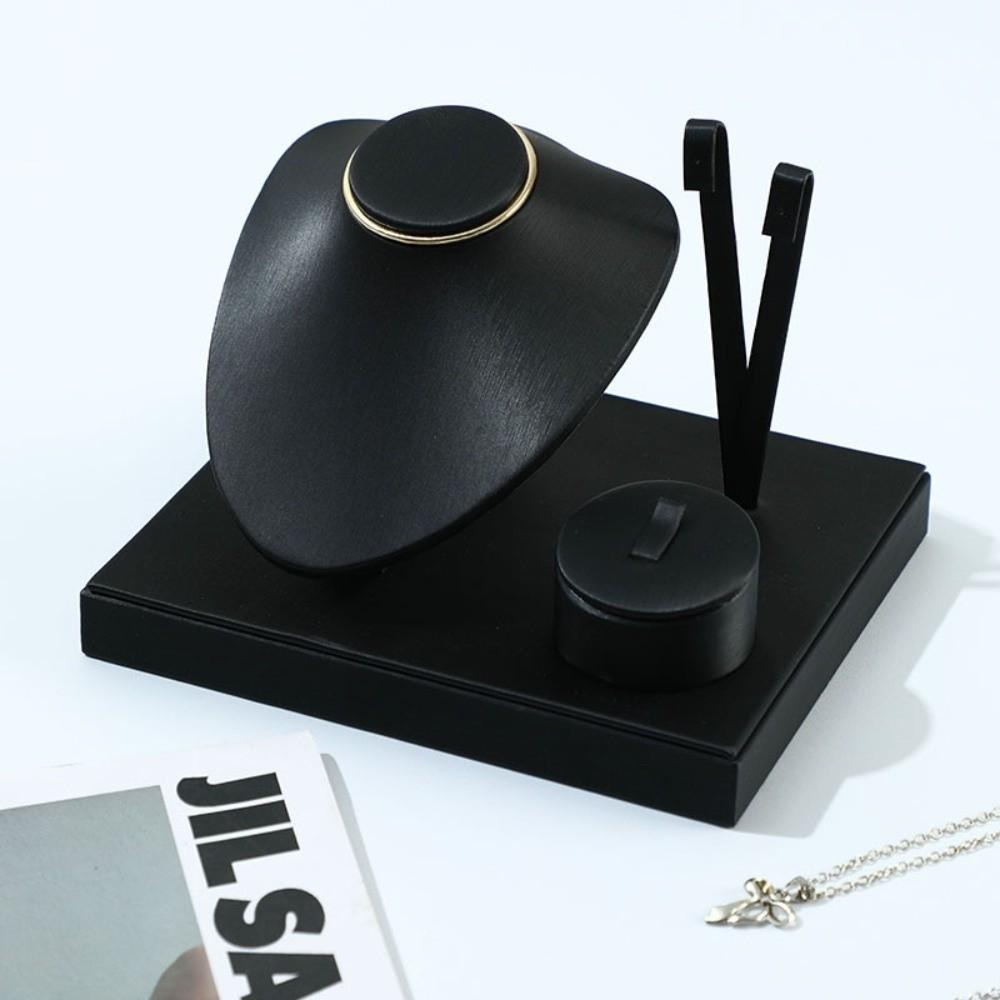 Multi-purpose Necklace Display Storage Stand PU Leather Counter Showcase Props Photography