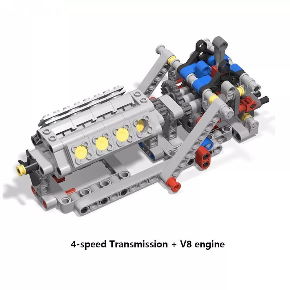 MOC Car Technic Parts Speed Gearbox Kit for Legoes Gear Axles P Brick Bag DIY
