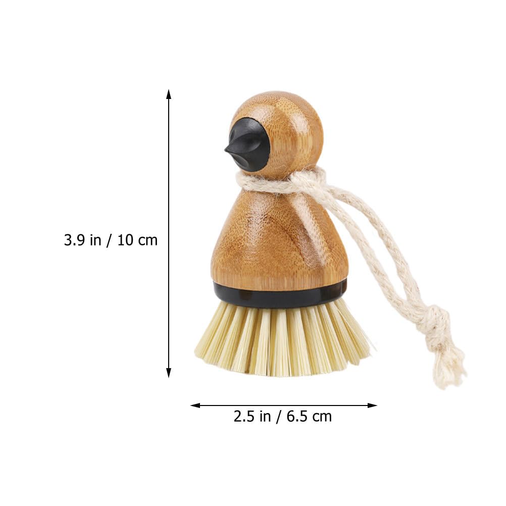 OUNONA Кухонная щетка с бамбуковой мочалкой для мытья китайских воков и чугунных сковородок, мытья посуды, не травмирующая руки, для уборки кухни, кухонные инструменты