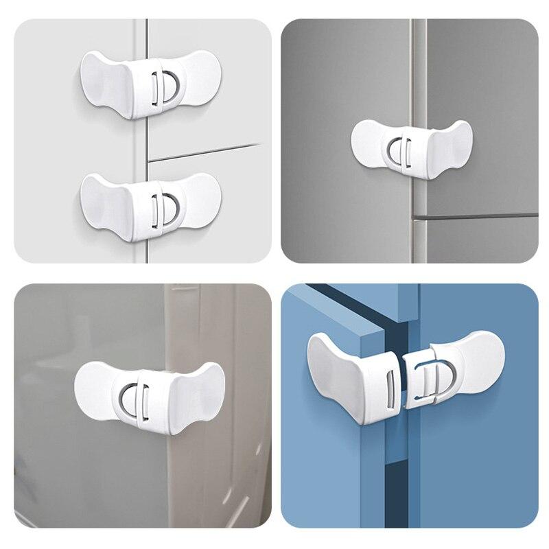 Home ABS Cabinet Drawer Locks for Children Anti-Pinch Hand Baby Care Refrigerator Locks for Kids Safety Protection
