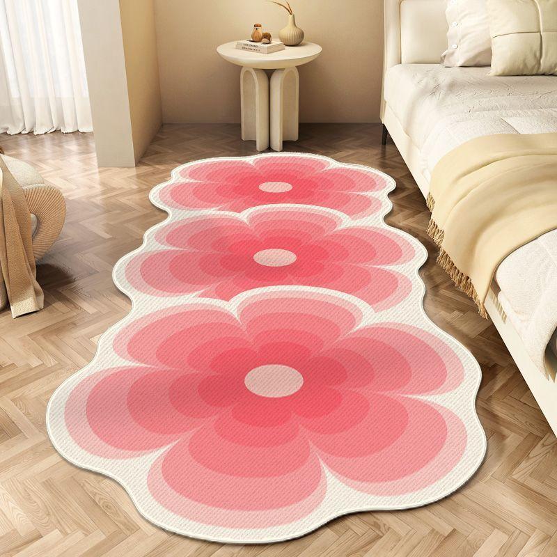 Flower Cycle Bedside Plush Floor Mat Fluffy Soft Carpets for Living Room Modern Nordic Bedroom Decor Carpet Thick Anti-slip Rug
