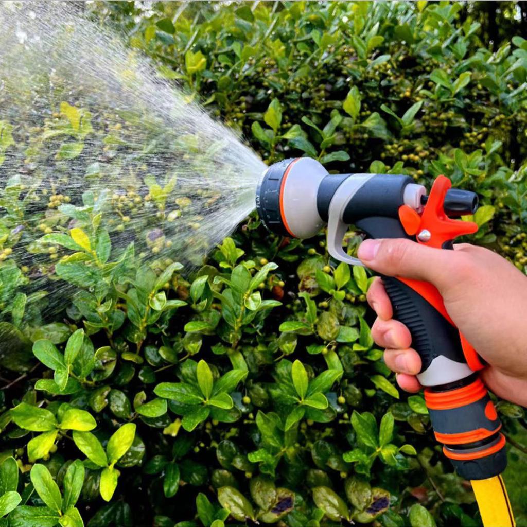 Садовый пистолет для полива, 8 режимов, распылитель высокого давления, регулируемая насадка для полива растений, газона, полива двора, разбрызгиватель