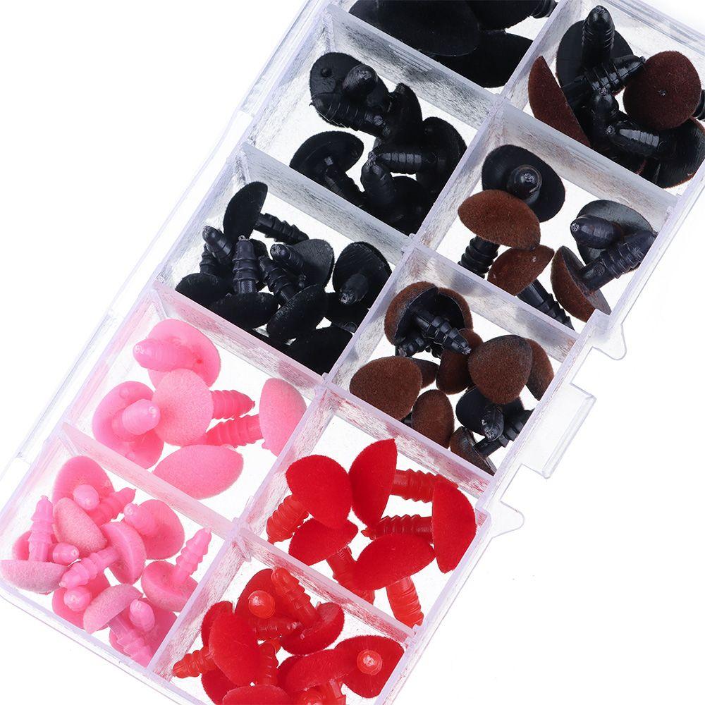 DIY Puppet Plush Doll Noses Flocking Triangular Safety Nose with Soft Washer Toys Accessories