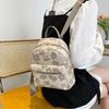 Pu Leather Students Schoolbag Canvas Flower Shoulder Bag Creative Storage Bag  Travel
