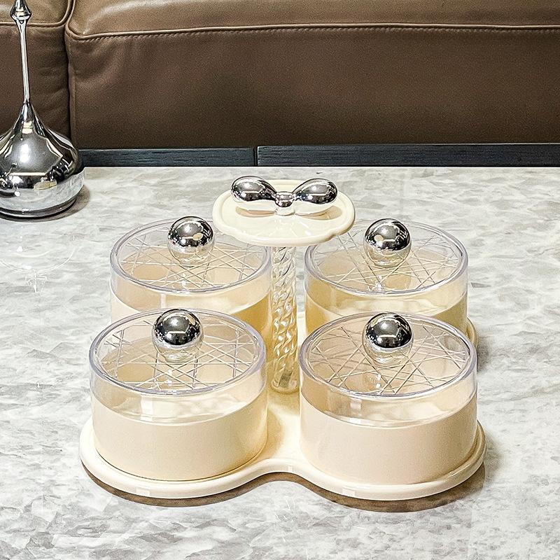 Dried Fruit Tray Light Luxury Creative Food Grade Fruit Tray with Lid Household Nut Candy Snack Tray Refreshment Tray Snack Tray
