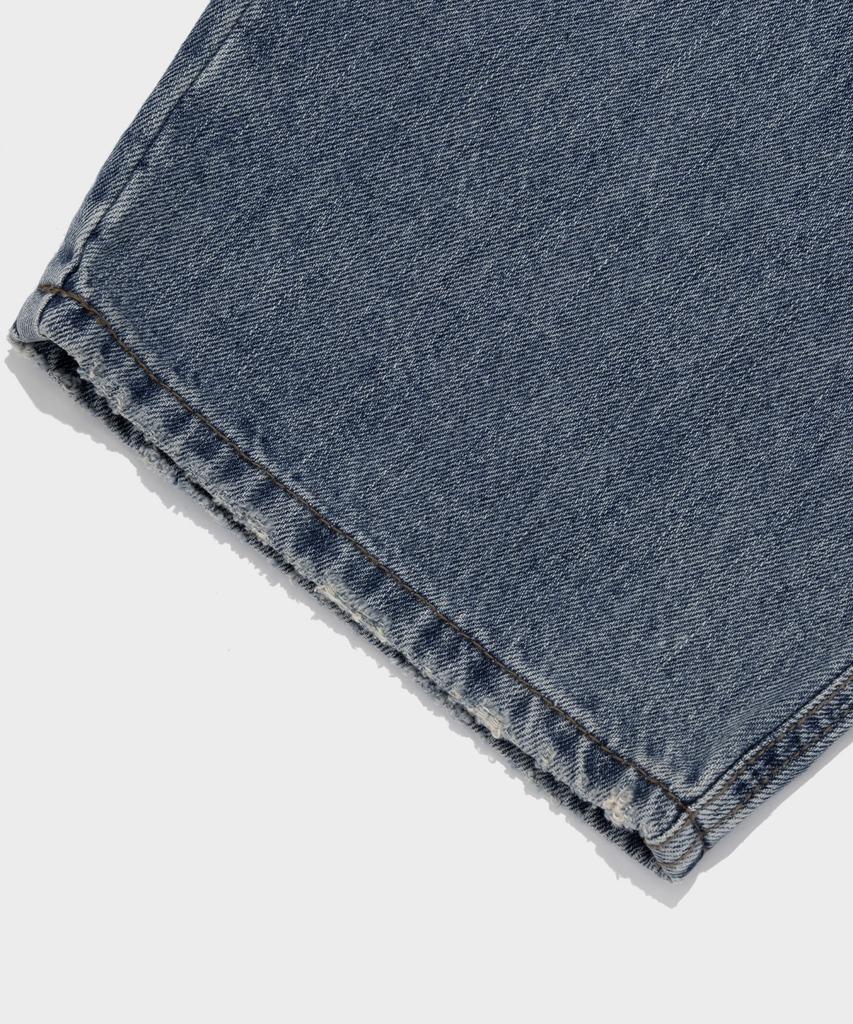 OTHERFITS Distressed Washed Wide Denim Pants (Medium Blue)