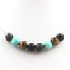 Stones and Minerals. Labradorite + Tiger Eye + Howlite Turquoise + Agate Pearl Necklace Stainless Steel Chain.