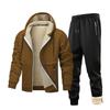 Mens Winter Fleece Tracksuit Thick Warm Hooded Sweatshirt Pants Set Casual Sportswear