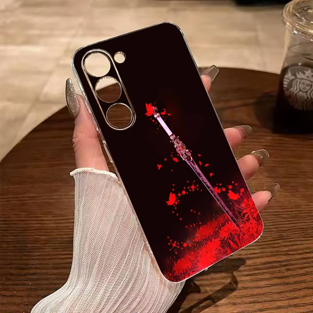 Tokyo-Red Spider Lily-Ghoul Clear Soft Silicone Phone Case for Samsung Galaxy A71, A70, A52, A51, A40, A30
