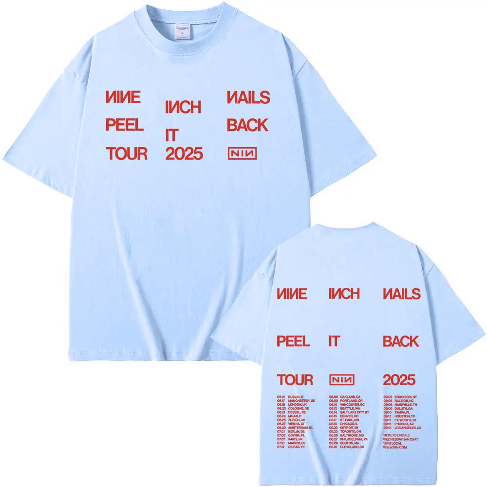 Nine Inch Nails Peel It Back Tour 2025 Tshirts Men Women New T-shirts Summer High Street Tees High Quality Cotton Soft Clothing