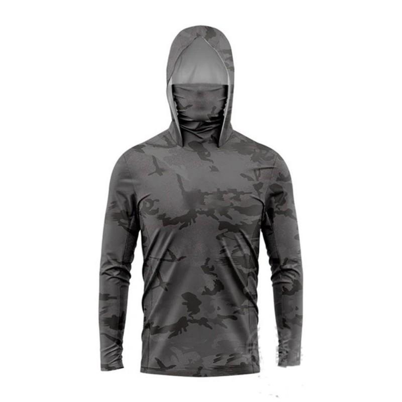 UV Protection Fishing Shirt With Hood Face Cover Quick Dry Breathable Long Sleeve Men Women Outdoor Angling