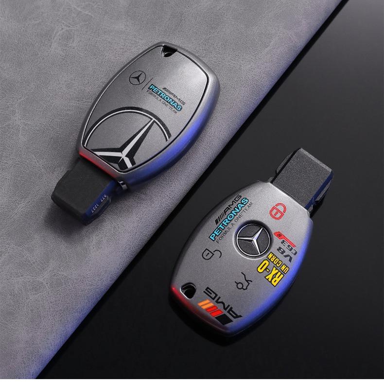 CRX1 Car Smart Key Case TPU Graffiti Protection Shell For Mercedes Benz C E S GLC GLE GLB W204 W205 W206 W212 W213 W221 W223 Sticker