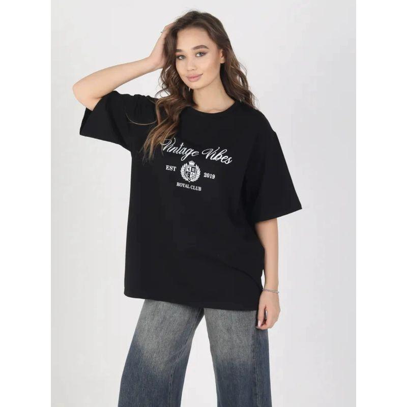 Fashion Style Fashion Print Round Neck Short Sleeve Cotton T-shirt Top Printed Letter Cotton T-shirt