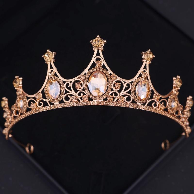 Baroque Vintage Princess Queen Bridal Crown Headwear Crystal Tiara For Women Wedding Crown Hair Dress Accessories Jewelry Crown