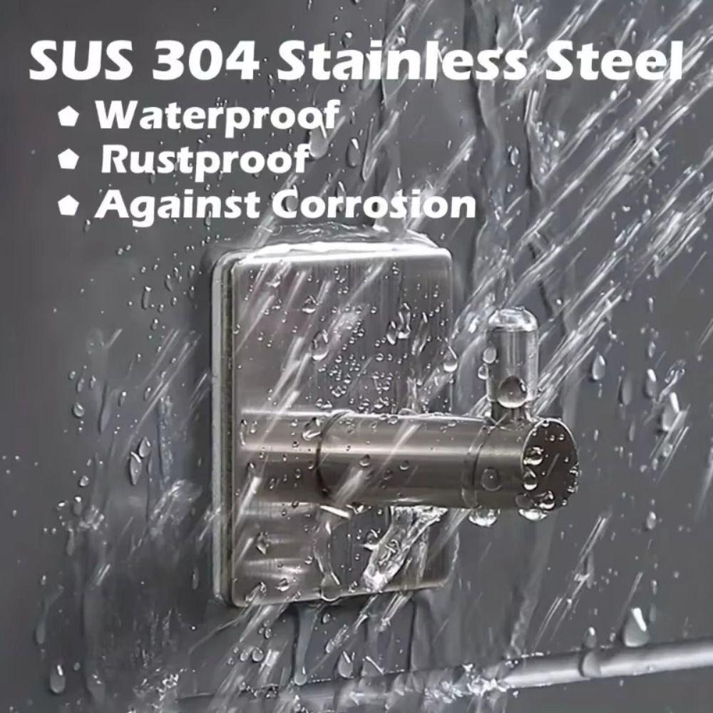 4Pcs Multi-Purpose Stainless Steel Hooks No Drilling Towel Rack  Bathroom Kitchen Hardware