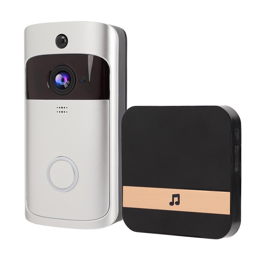 Интеллектуальный беспроводной WIFI видеодомофон с приложением дистанционного управления, интеркомом, PIR-датчиком движения, серебристым