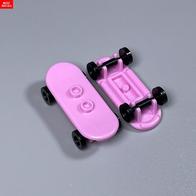 6 шт. Кубики MOC Игрок на скейтборде с колесами Парк Уличная сцена Строительные блоки 88422 42511 Пластиковый материал Детские игрушки Подарки