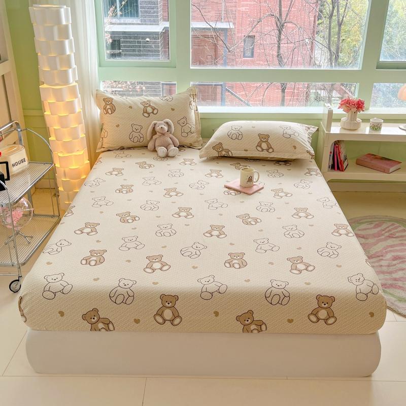 Каваи Мультяшная Панда Простыня на резинке, Бамбуковый Цветочный Принт Дикие Животные Набор Простыней Хлопковый Чехол на Кровать с Глубоким Карманом для Детской Комнаты