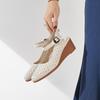 Women's Top Layer Cowhide Leather Perforated Breathable Sloping Heel Mary Jane Single Shoes