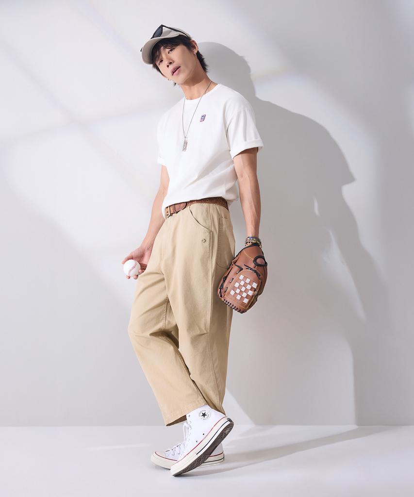 Кеонбосеу Футболка с нашивкой-логотипом Box Logo Egret Ucj437-W2Y