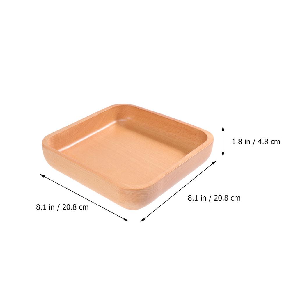 Салатник из массива дерева, утолщенный, экологичный, квадратный, деревянный, для дома, кухни, контейнер для риса, супа, в натуральном стиле