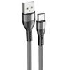 Câble USB-C Charge Rapide 3A pour Google Pixel 9 - 9 Pro - 8 - 8a - 8 Pro - 7 - 7a - 7 Pro - 6 - 6 Pro - 6a - Nylon Slim 1M Gris
