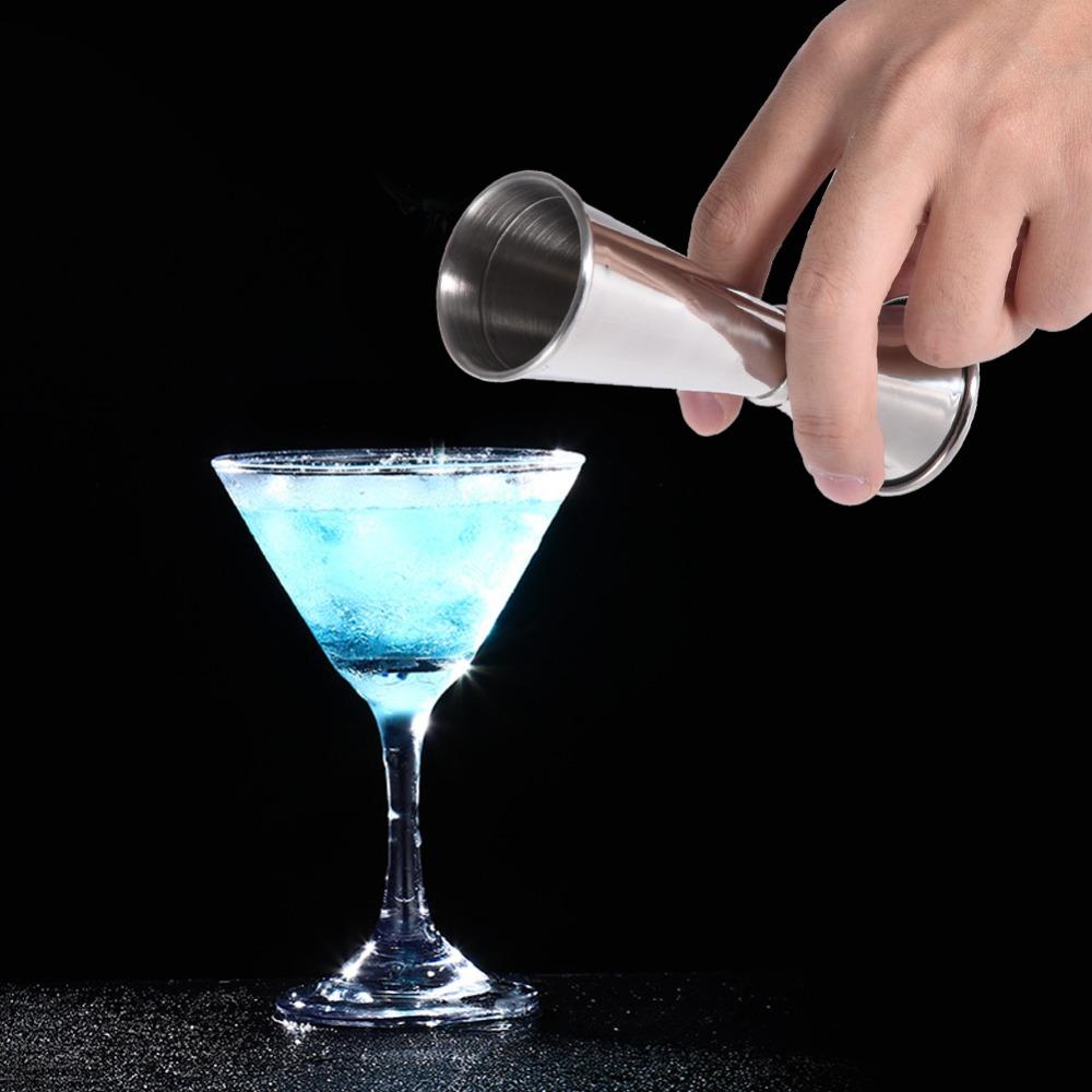 2pcs 304 Stainless Steel Double Jigger Double Sided Japanese Style Bar Measuring Cup 1oz/2oz Ounce Markings Cocktail Shaker Bar