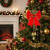 6Pcs/Set Creative Christmas Bows Hanging Ornament with Bell Rustic Check Bowknot Hanging Pendant DIY Craft Festive