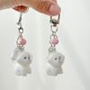 Милый мультяшный flocked щенок брелок для сумки девочки украшение Kawaii брелок для ключей собака цепочка для подвески на мобильный телефон подарок