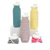 Sports Kettle Folding Glass Silicone Straw Portable Outdoor Travel Cycling Portable Silicone Diamond Telescopic Bottle.