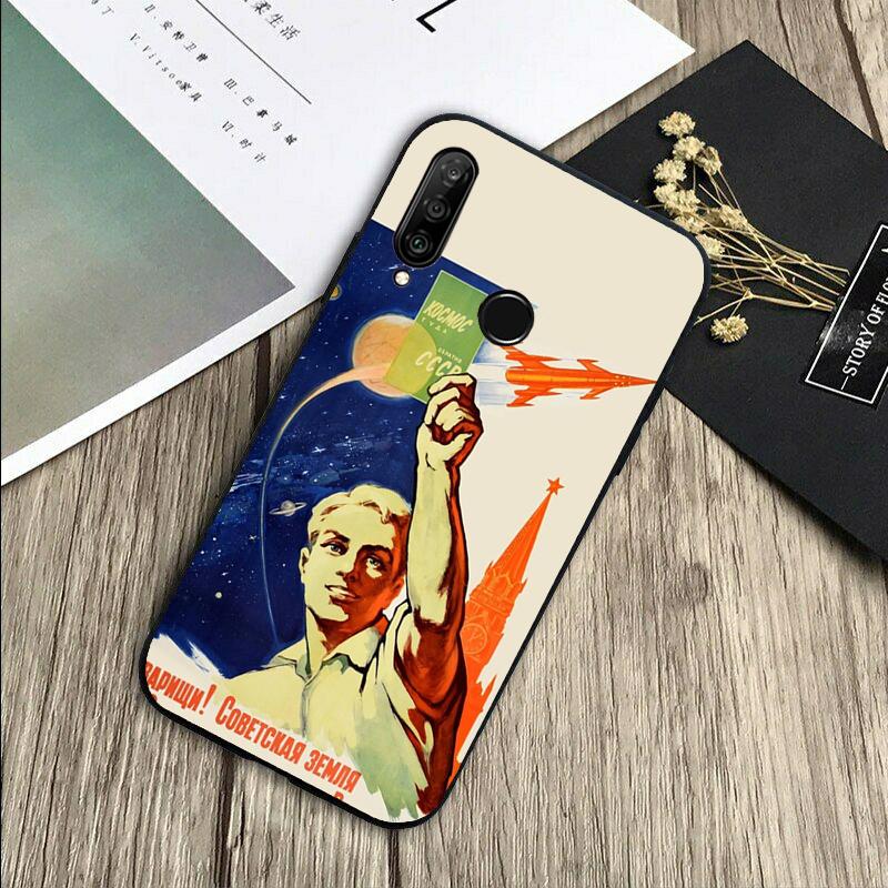 CCCP Soviet Space Propaganda Art For Huawei Nova 5T 9 10 SE 7i 8i 11i 12i Y73 Y90 Y70 Y72 Y61 Y91 P60 Pro P40 P30 Lite Case