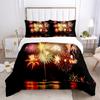 Комплект постельного белья с фейерверками, разноцветные огни, пододеяльник, празднование Рождества, тематическое одеяло, королева, для взрослых, подростков, детей, декор