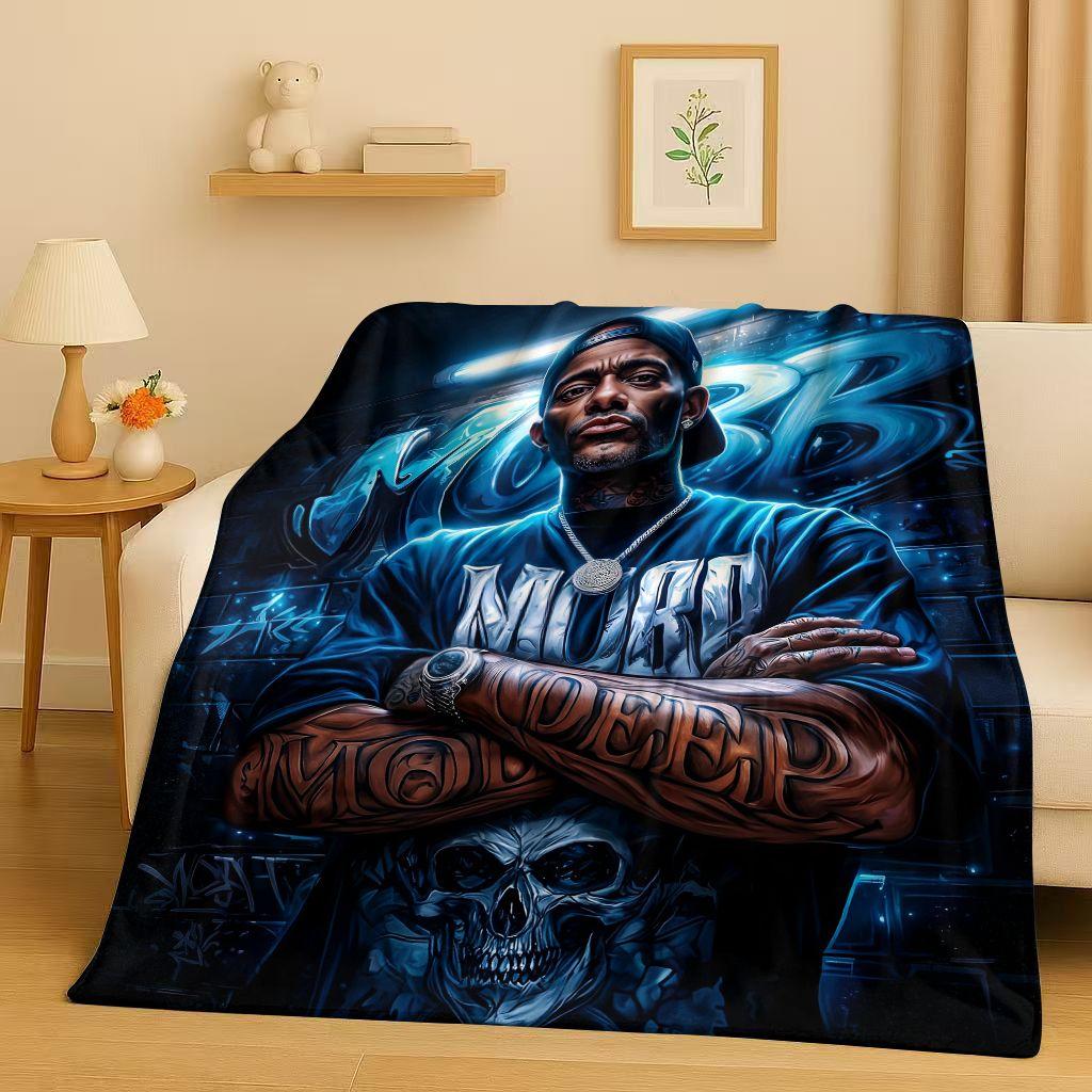 2026 New Top Hip Hop Rapper Star Cartoon Art Flannel Blanket,Ultra Soft Warm Plush Throw for Home Bedroom Bed Sofa Cover Office