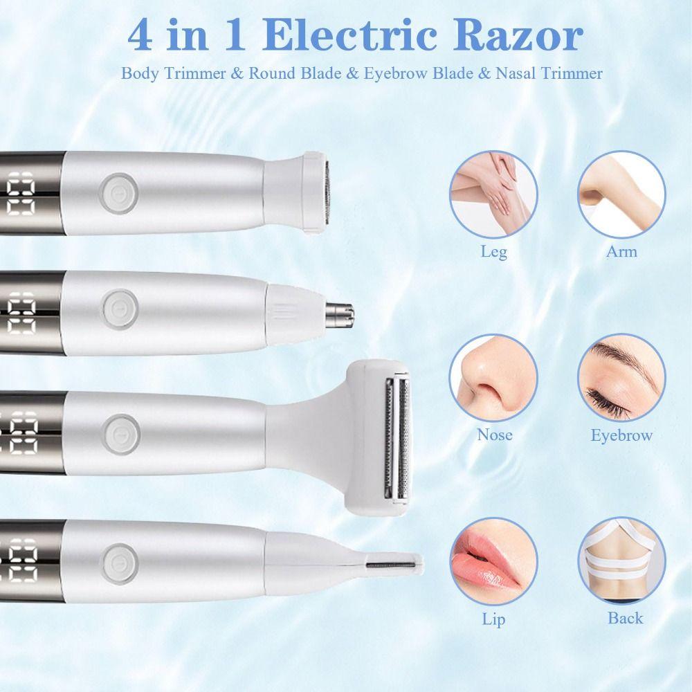 4-in-1 Hair Removal Device Low Noise Hair Remover Portable Women Body Shavers Set