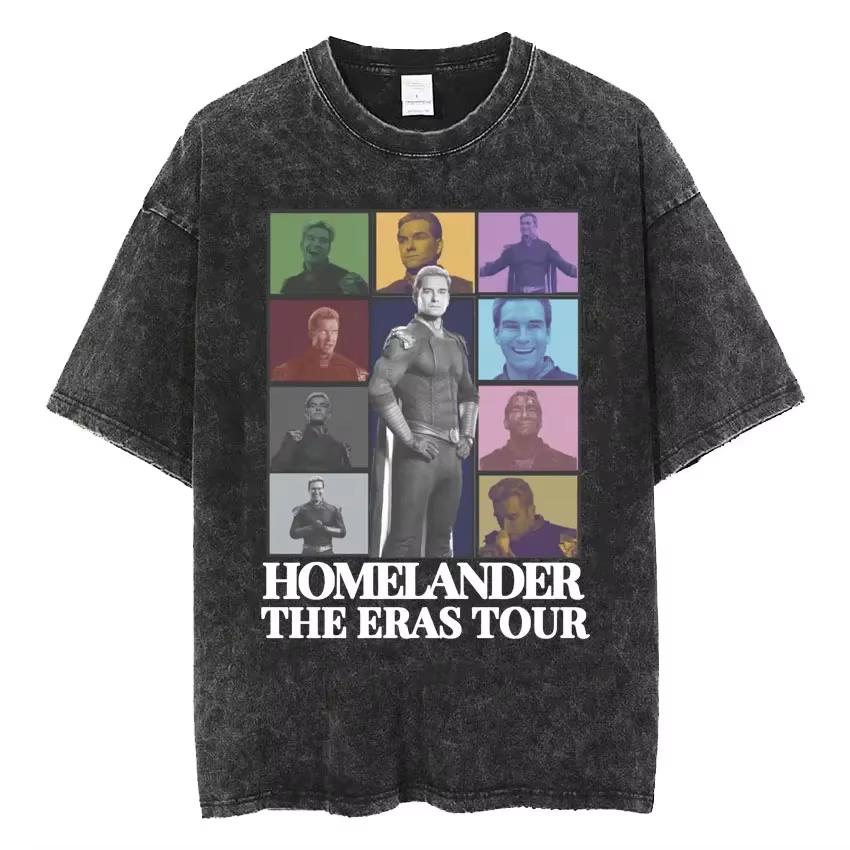 Times Travel Old-fashioned Graphic T-shirt Fashionable and Interesting Washed-out T-shirt Men's and Women's Gothic T-shirt