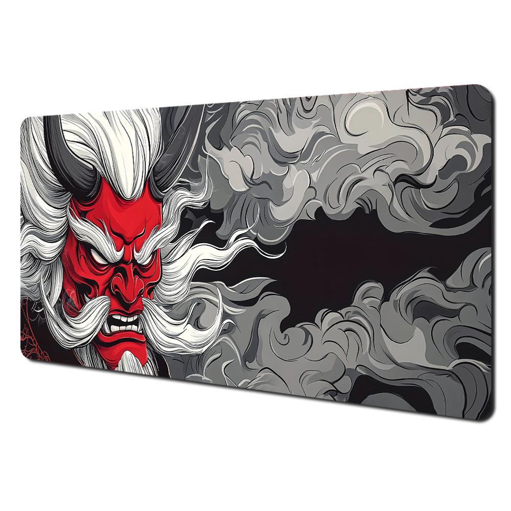 Japanese Hannya Oni Mask Gaming Mouse Pad Large Extended Desk Mat Smooth NonSlip Base for Anime Gamer Desk Decor