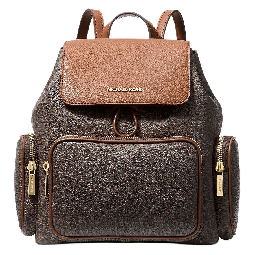 Michael Kors Рюкзак женский маленький с принтом-монограммой Merritt Classic из искусственной кожи, коричневый 35S6G0WB5B-BROWN