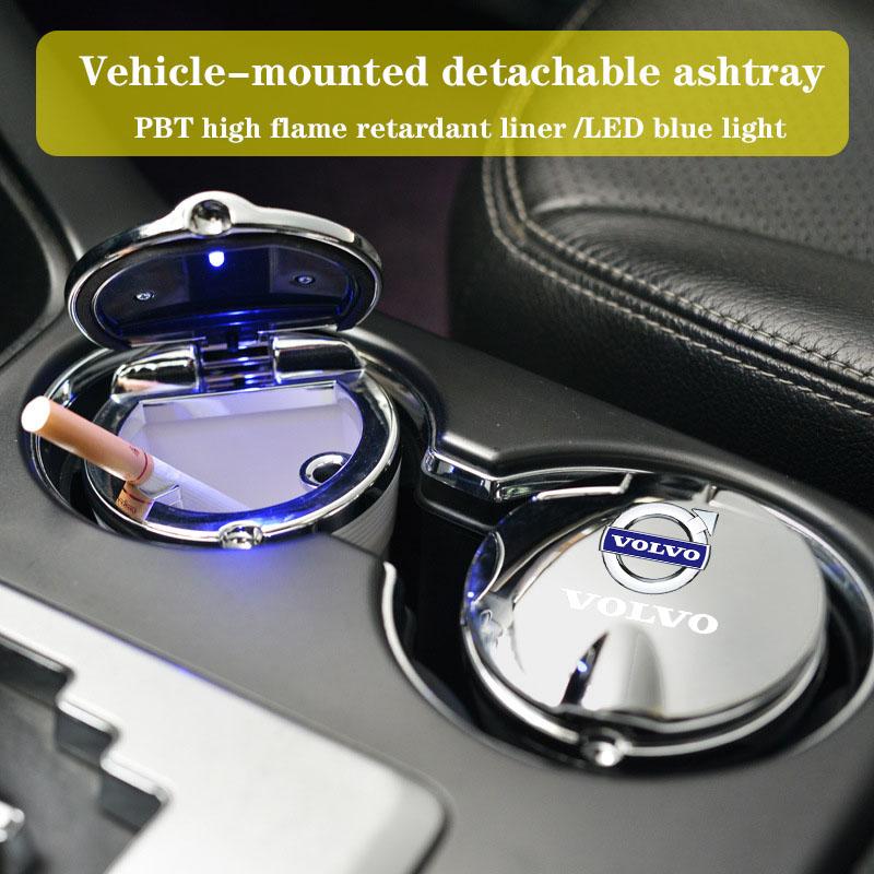msbn8 Car Ashtray with Cover LED Light Automotive Ashtray for Volvo xc60 s60 v40 v50 v60 s80 s40 c30 awd c70 s40 s60 s80 s90 t6 v70
