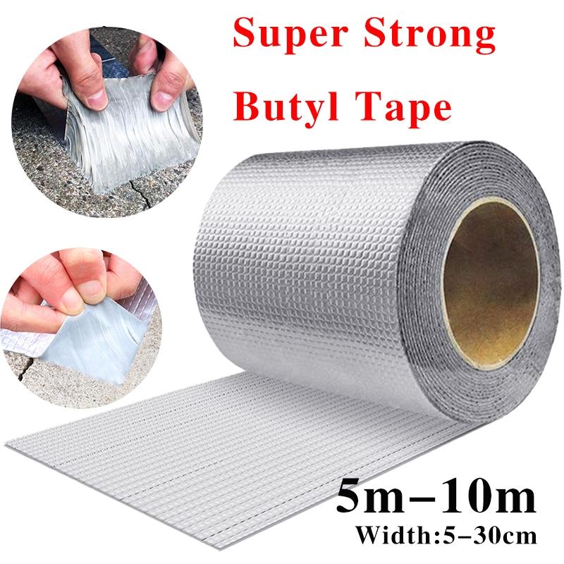 Waterproof Tape High Temperature Resistance Aluminum Foil Thicken Butyl Tape Wall Pool Roof Crack Duct Repair Sealed Self Tape