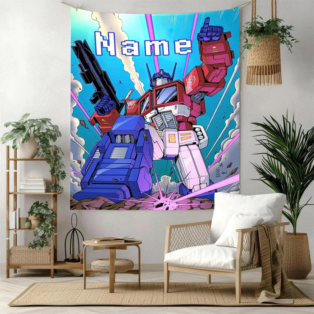 Transformers Fans Custom Your Name Wall Decor Tapestry Art For Pet Memorial Birthdaywedding Party Backdrop Family Gift