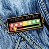 Sliding Brooch 7 Moods My Social Battery Ideas Fashion Lapel Pins for Clothes Bags Women Men Gifts