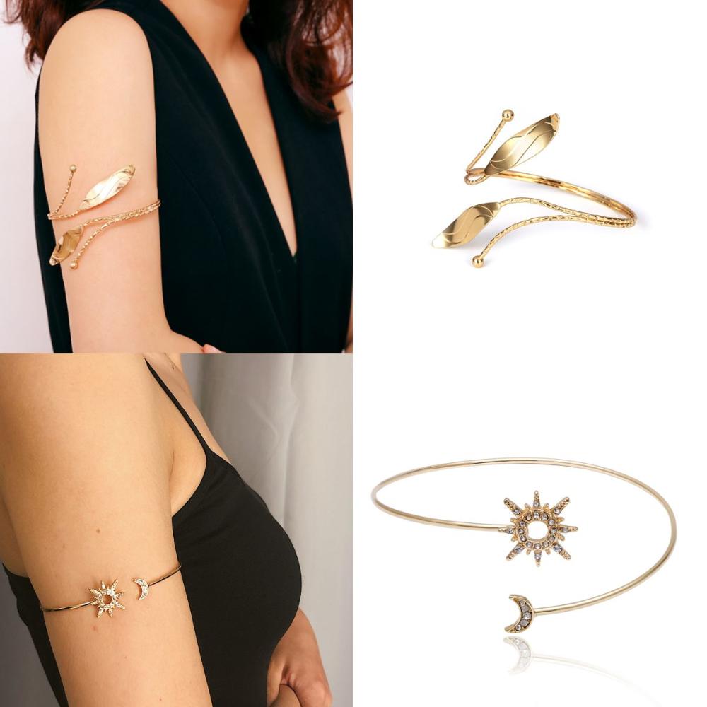 Retro Alloy Punk Hollow Out Geometric Shape Arm Chain Bracelet