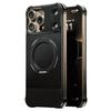 Для iPhone 16 Pro Max Магнитный чехол с подставкой Безрамочный ПУ + Металл Ударопрочная задняя крышка телефона