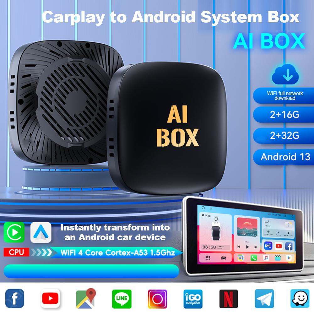 3IN1 Android 13 Ai Box Проводной и беспроводной Carplay Android Auto Адаптер WiFi для Youtube Nexflit Cars Smart Ai Box Встроенный Play Stroe