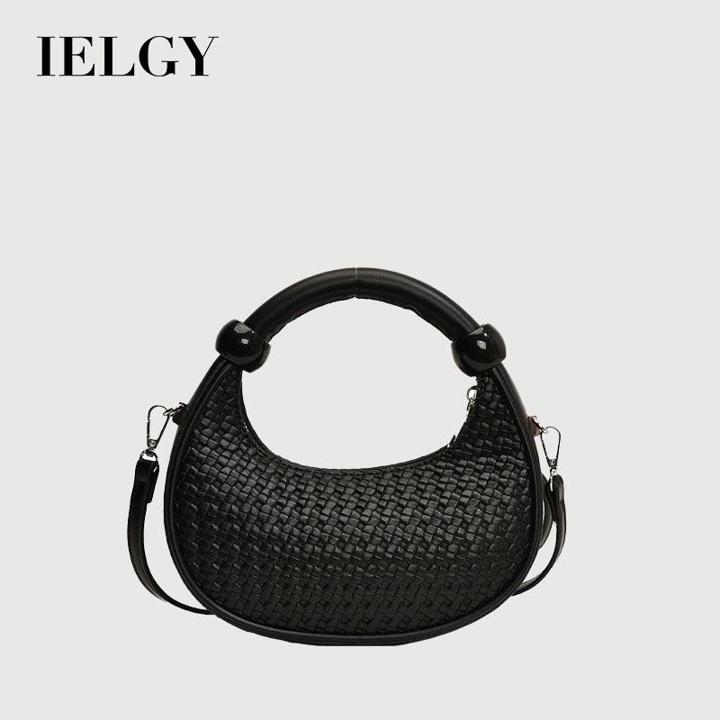 Ielgy Retro Woven Messenger Bag Niche Design Portable Commuter Dumpling Bag