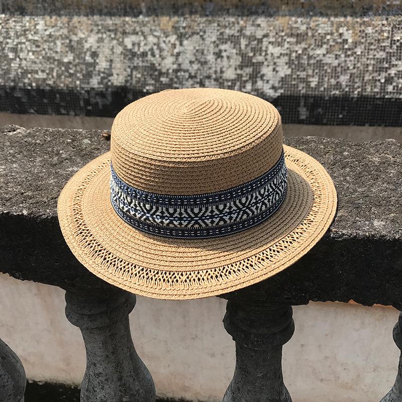 Соломенная шляпа женская шляпа от солнца богемная цилиндр пляж пляж универсальная защита от солнца отпуск тень прохладная шляпа пара лето