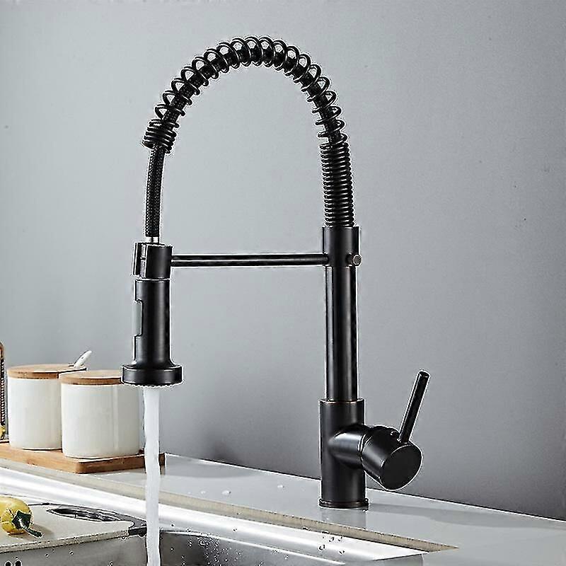 Kitchen mixer tap Matte black kitchen faucet with pull-out sprayer black